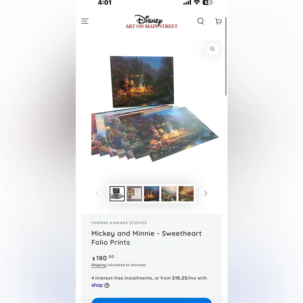Disney Mickey and Minnie Sweetheart Collection by Thomas Kinkade Studios